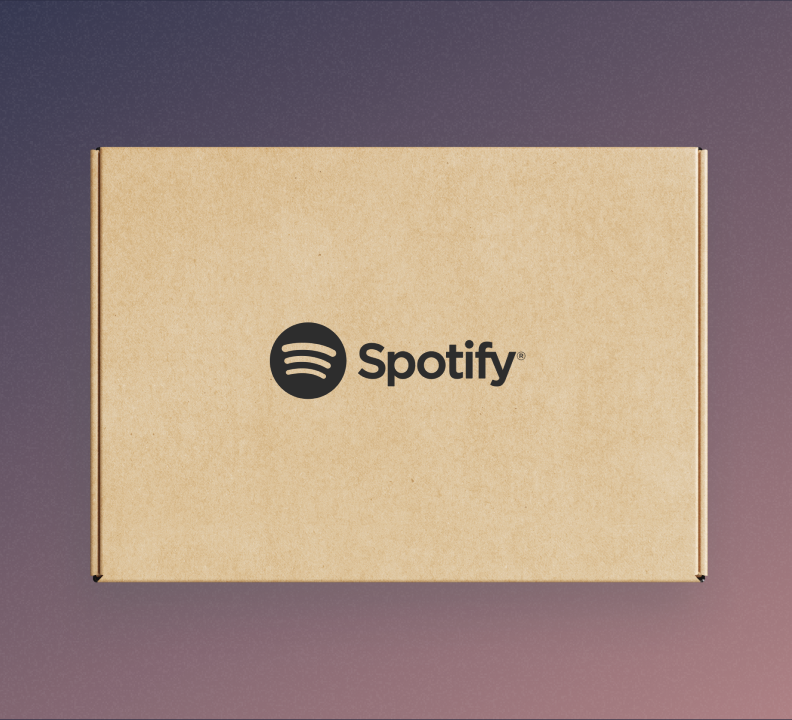 Photograph of a Spotify pack box